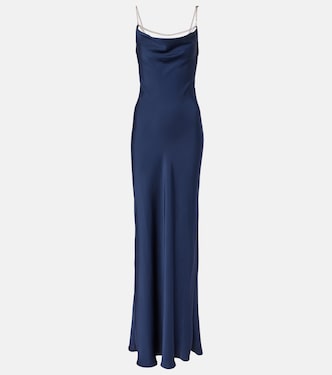 Vestido lencero de satén adornado | Rabanne