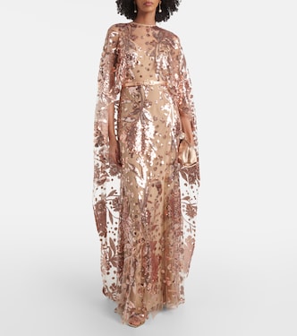 Sequined embroidered tulle gown | Elie Saab