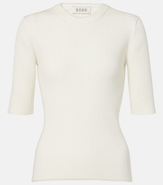 Top in maglia di misto cotone a coste | Róhe