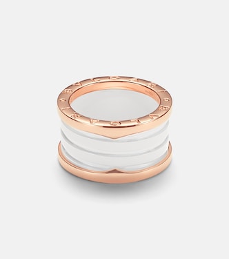 Anello B.zero1 in oro rosa 18kt e ceramica | Bvlgari