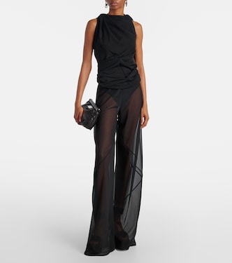 Pantaloni a gamba larga Farrah Bias in crêpe  | Rick Owens