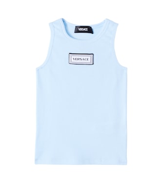 Set of 2 logo ribbed-knit tank tops | Versace Kids