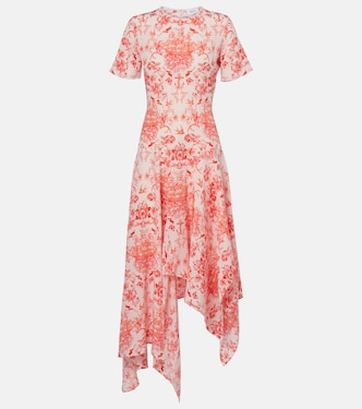 Bedrucktes Midikleid aus Seiden-Crêpe | McQueen