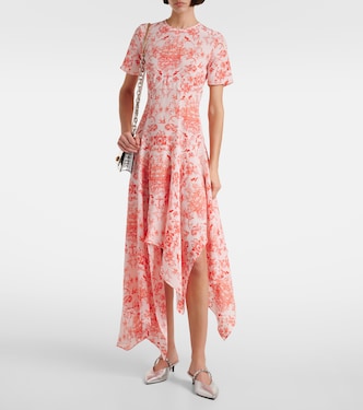 Printed silk crêpe midi dress | McQueen