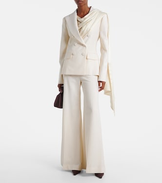 Scarf-detail virgin wool gabardine blazer | Nina Ricci