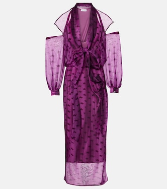 Printed sheer halterneck midi dress | Acne Studios