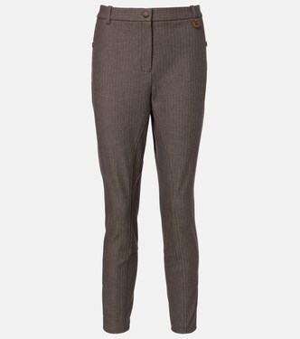 Striped cotton-blend skinny pants | Burberry