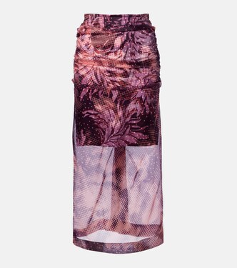 Layered printed silk-blend midi skirt | Dries Van Noten