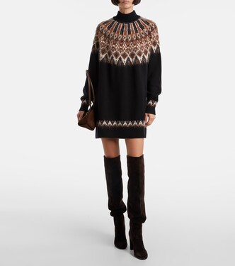 Liza Fair Isle wool-blend sweater dress | Staud
