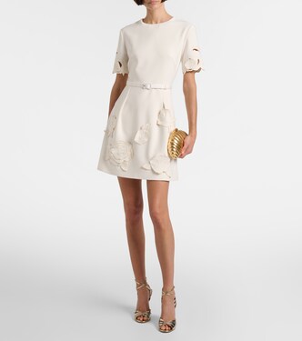 Aurelie belted floral-appliqué minidress | Leo Lin