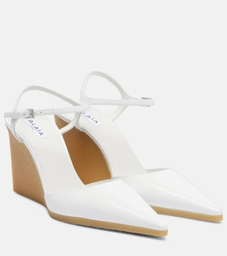 90 patent leather wedge slingback pumps | Alaïa