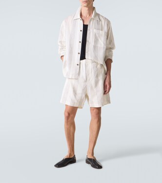 Kantha striped cotton Bermuda shorts | Commas