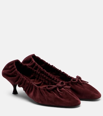 Gather Around ruched suede pumps | Herbert Levine