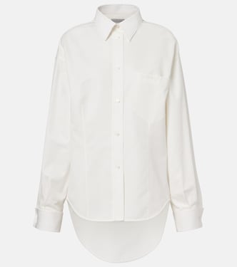 Asymmetric cotton and silk poplin shirt | Balenciaga