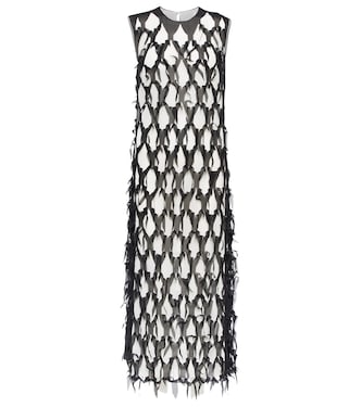 Ruffled silk-blend tulle midi dress | Maison Margiela