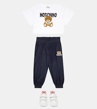 Jeans con orsetto ricamato | Moschino Kids