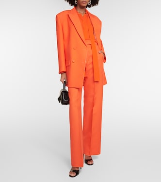 Pantaloni regular in lana e seta | Valentino