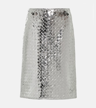 Intrecciato leather midi skirt | Bottega Veneta