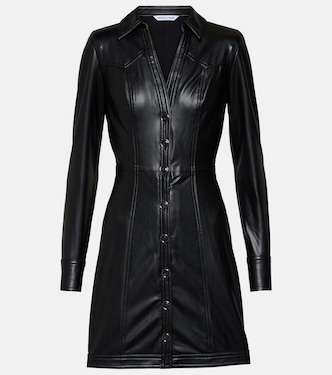 Garrett faux leather shirt dress | Veronica Beard