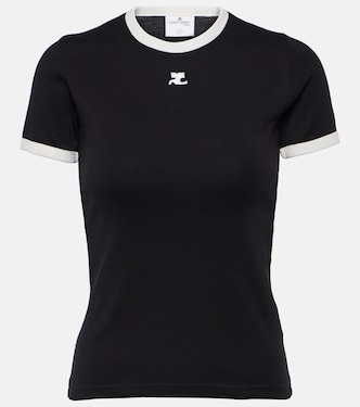 T-shirt in jersey di cotone con logo | Courrèges