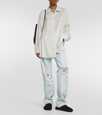 Camicia oversize gessata Luka in seta | The Row