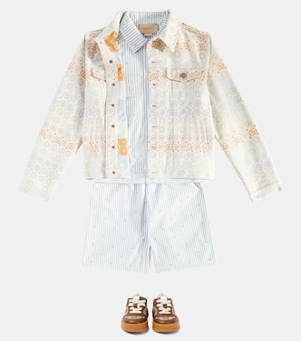 Bermuda GG rayé en coton | Gucci Kids