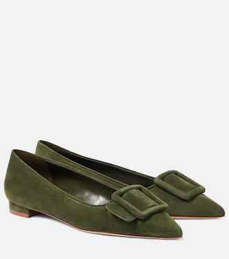 Ballerinas Maysalepumpflat aus Veloursleder | Manolo Blahnik