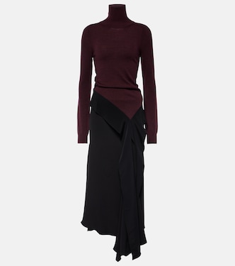 Tie-detail wool midi dress | Victoria Beckham