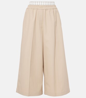 Pantalones anchos cropped de algodón | Loewe