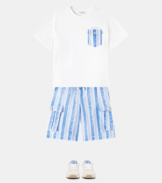 Short cargo rayé en lin | Dolce&Gabbana Kids