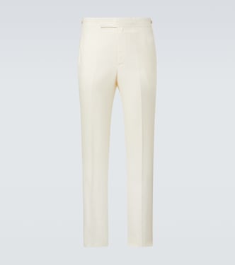 Flat Front wool, silk and linen suit pants | Gabriela Hearst