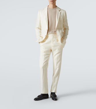 Flat Front wool, silk and linen suit pants | Gabriela Hearst
