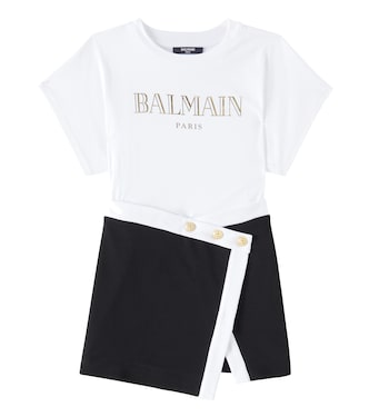 Kleid aus Baumwoll-Jersey | Balmain Kids