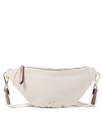 Logo jute and cotton-blend shoulder bag | Chloé Kids