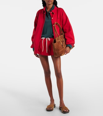 Polo in piqué di cotone con logo | Miu Miu