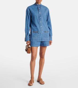 Horsebit denim shorts | Gucci