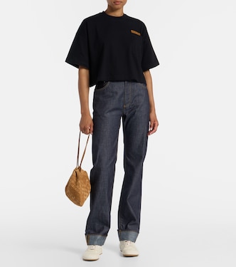 T-Shirt Intrecciato aus Baumwoll-Jersey  | Bottega Veneta