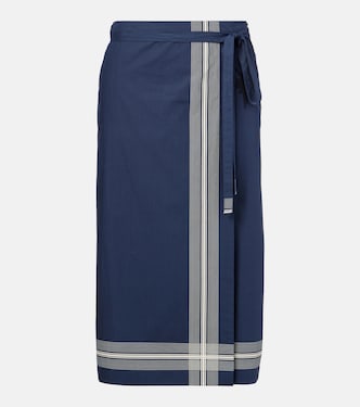 Striped cotton wrap skirt | Vince
