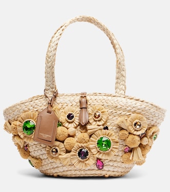 Capri Small embellished raffia basket bag | Dolce&Gabbana