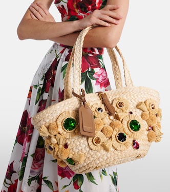 Capri Small embellished raffia basket bag | Dolce&Gabbana