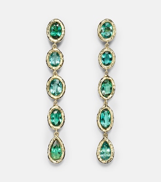 Mix and Match 18kt gold drop earrings with blue tourmalines | Octavia Elizabeth