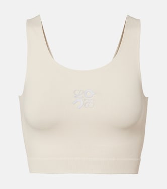 x On ribbed-knit sports bra | Loewe