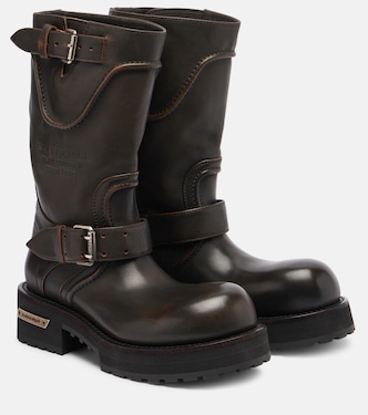 Venom debossed leather boots | Balenciaga