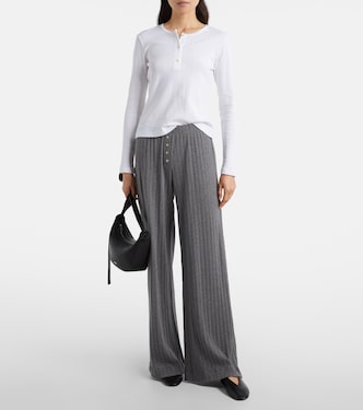 Pointelle cotton Henley shirt | Leset