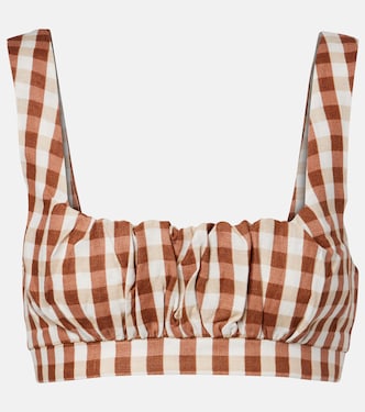 Ida gingham linen crop top | Faithfull