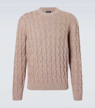 Cable-knit linen, cashmere, and silk sweater | Zegna