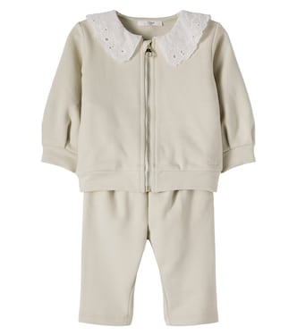 Baby cotton cardigan and pants | Chloé Kids