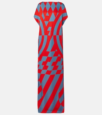 Printed satin maxi dress | Dries Van Noten