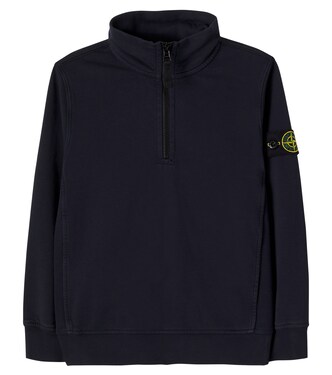 Compass cotton jersey half-zip sweatshirt | Stone Island Junior