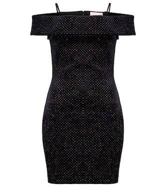 Velvet off-shoulder minidress | Christopher Kane